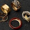 Exaggerated Irregular Metal Open Bangle - European American Fashion Statement, Light Luxury, High-End Bracelet.