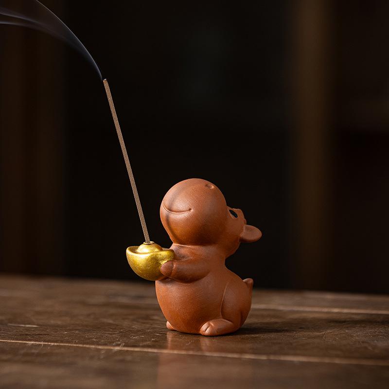 Creative Zisha Fu Ma Incense Burner for Home, Desktop, or Teahouse Decor