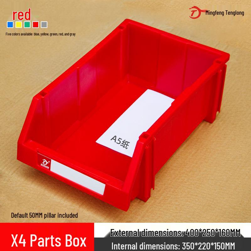 Angled Entry Heavy-Duty Plastic Storage and Organizer Box for Components and Hardware