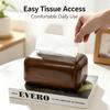 Vintage Wood‑Grain Tissue Box Decor Desktop Napkin Container for Living Room