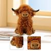 Plush Highland Cow Doll Snuggling Hugging Sofa Ornament Birthday Gifts Teens brown
