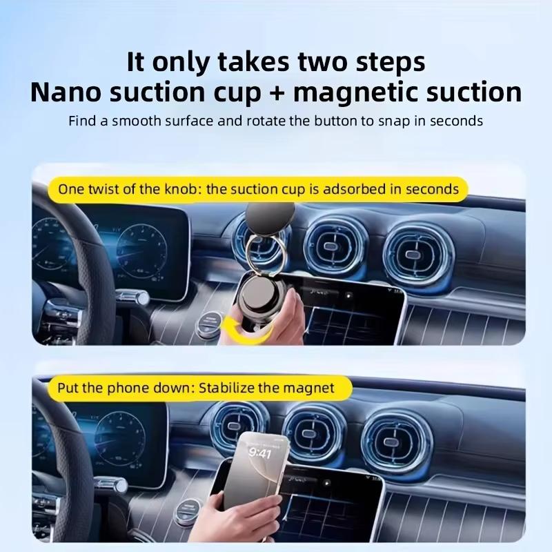 Magnetic Phone Holder for Car, 360° Rotatable, Foldable & Adjustable Magnetic Car Mount, , Compatible with iPhone & Other Phones