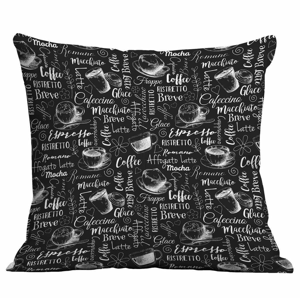 New Coffee Bean Creative Pillow Case Double-sided Printed Home Cafe Cushion Decoration
