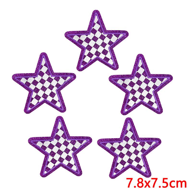 10pcs /Lots Five -Pointed Star Greet Patch Cartoon English Letter Embroidered Patches Iron On Patches For Clothing Jackets Sew Diy