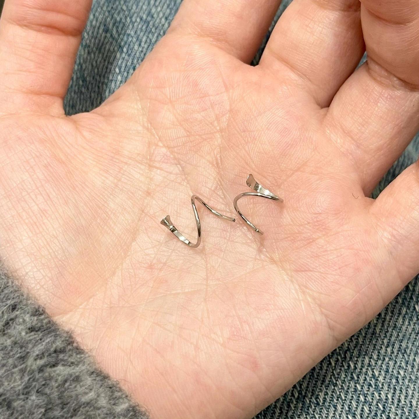 Personalized Double Ear Piercings: Minimalist Geometric Rotating Hoop and Stud Earrings