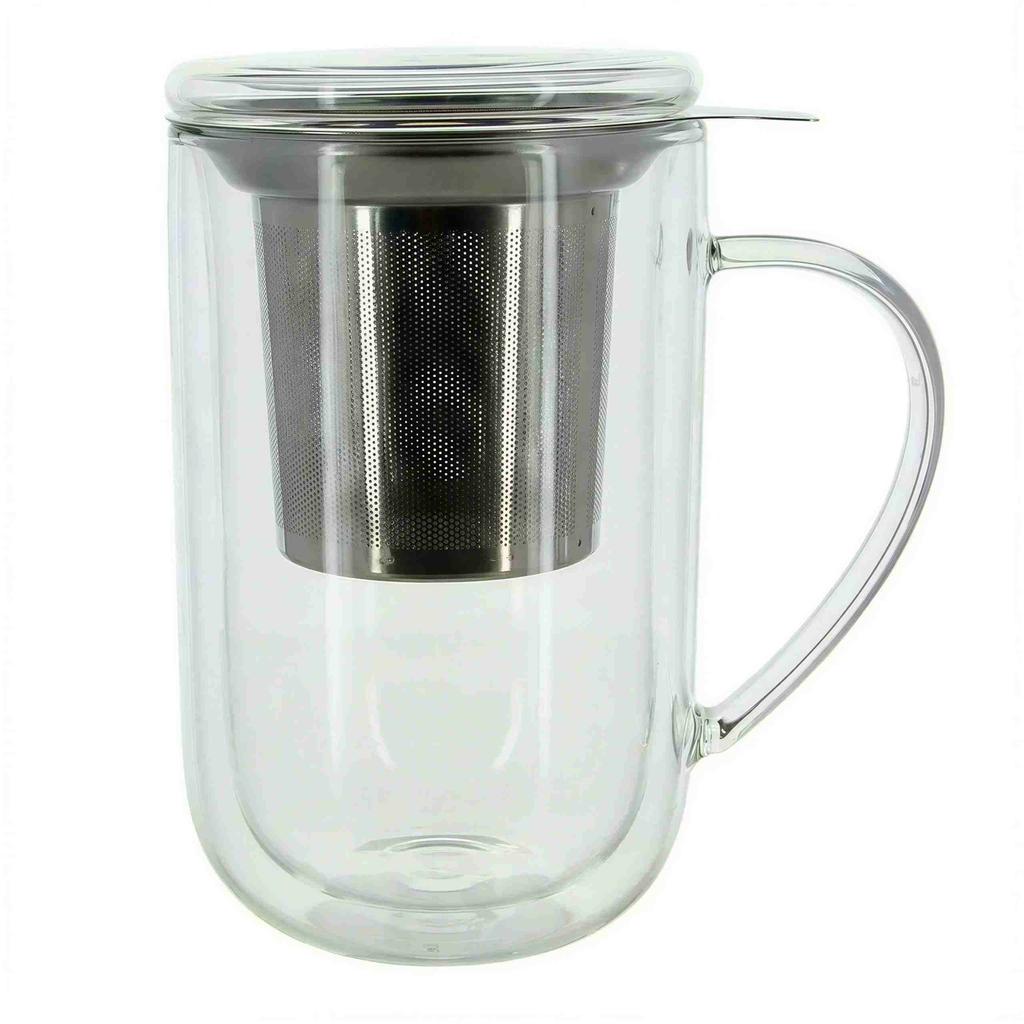 MUG INFUSIBLE FOR WINTER TEA AND HERBS THERMAL GLASS 500ml LID