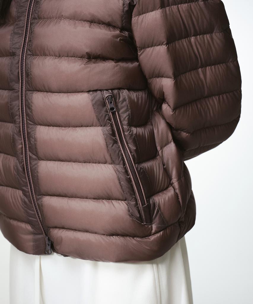 Musinsa Standard Woman [City Leisure] Women'S Sheer Hooded Light Down Jacket [Red Bean]