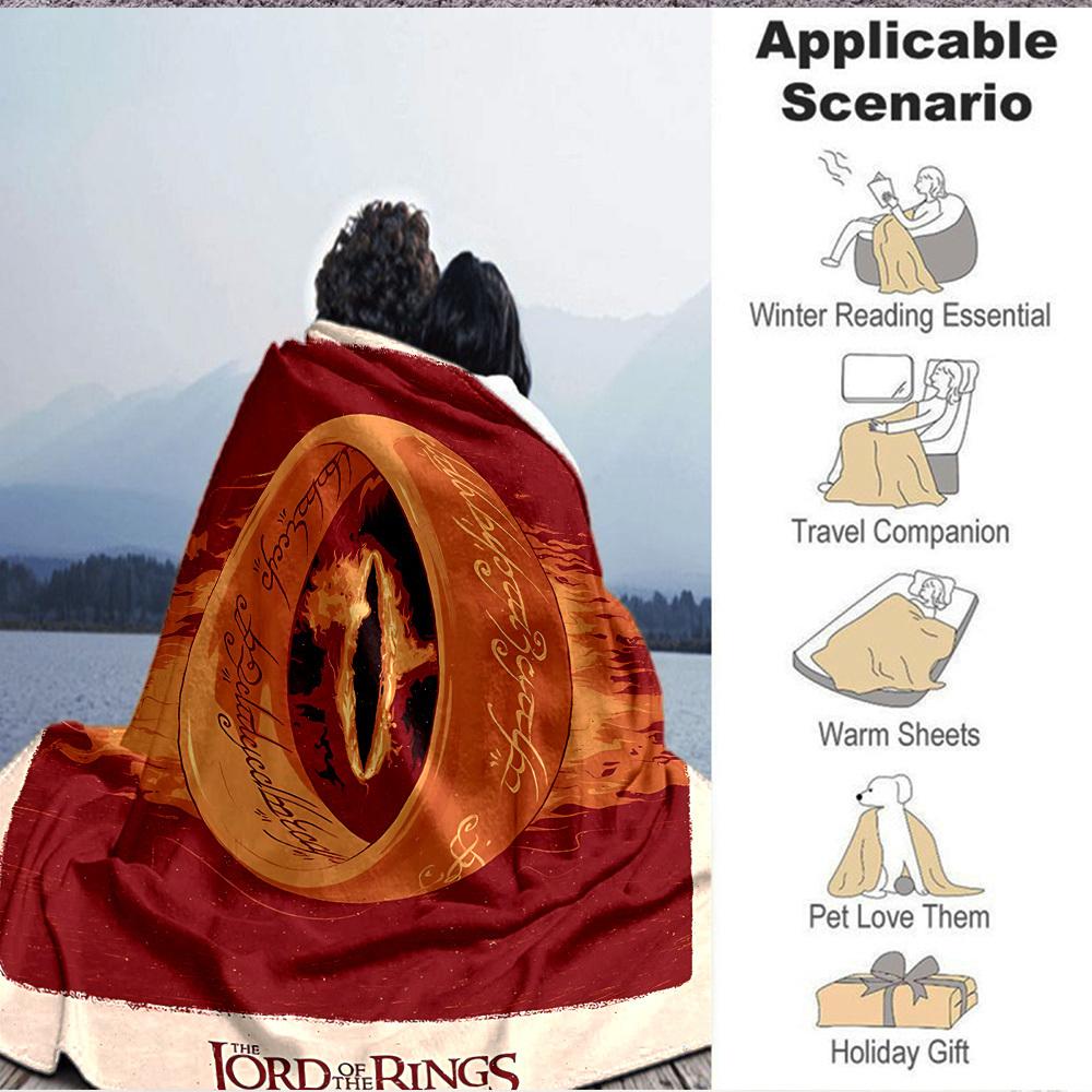 1pc The Lord of the Rings Flannel Throw Blanket - HD Printed Lightweight Soft Warm All-Season Blanket for Sofa, Bed, Travel075
