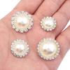 10pcs Rhinestone Imitation Pearl Flower Disc Shiny Half Round Loose Beads For DIY Crafts Clothing Sewing Jewelry Making Supplies