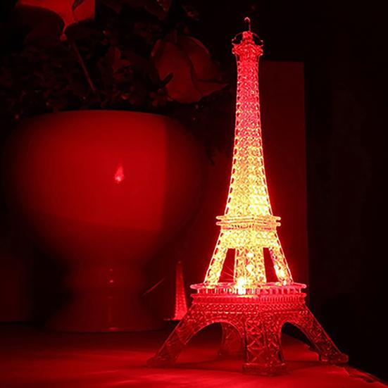 Eiffel Tower Light Birthday Gift Decorative Colorful Nightlight Button Lamp