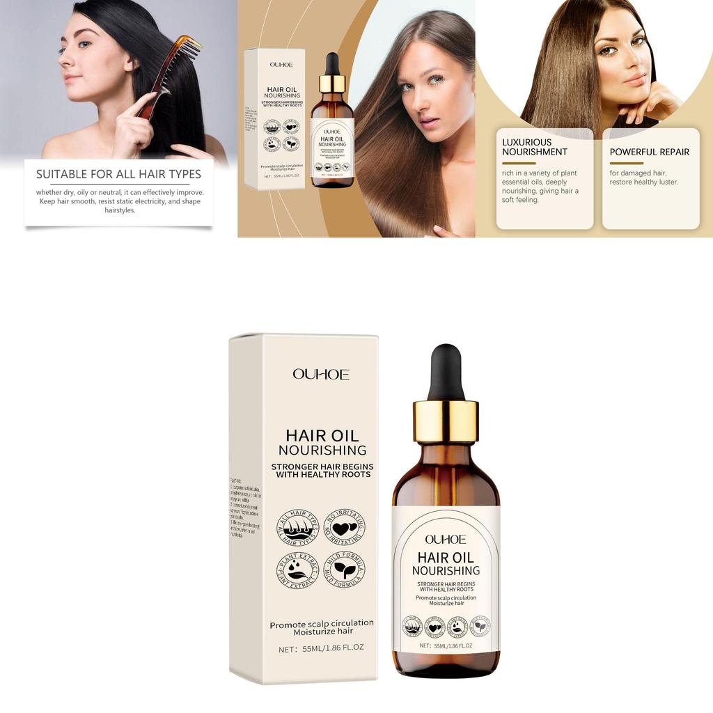 Ouhoe Nourishing Hair Oil Serum For Moisturizing Dry Hair And Detangling 55ml