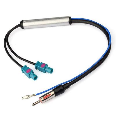 Car Stereo Radio Antenna Adaptor AM/FM Audio Cable Dual Fakra-Din Aerial Adapter