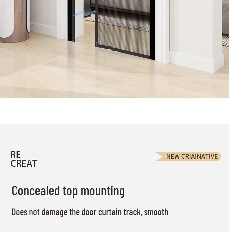 Premium Magnetic Anti-Mosquito Sliding Door Curtain with No-Drill Diamond Mesh for Home Use