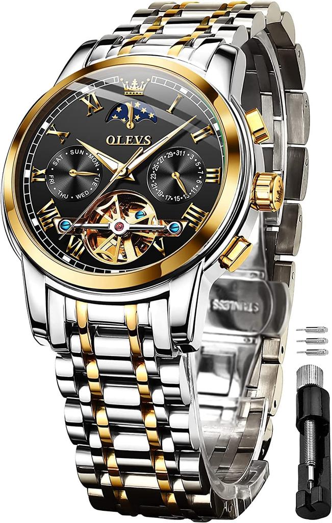 OLEVS Men's Automatic Watch, Stylish Mechanical Wristwatch, Father's Day Gift, Popular Business Watch, Luminous Design, Stylish Wristwatch,