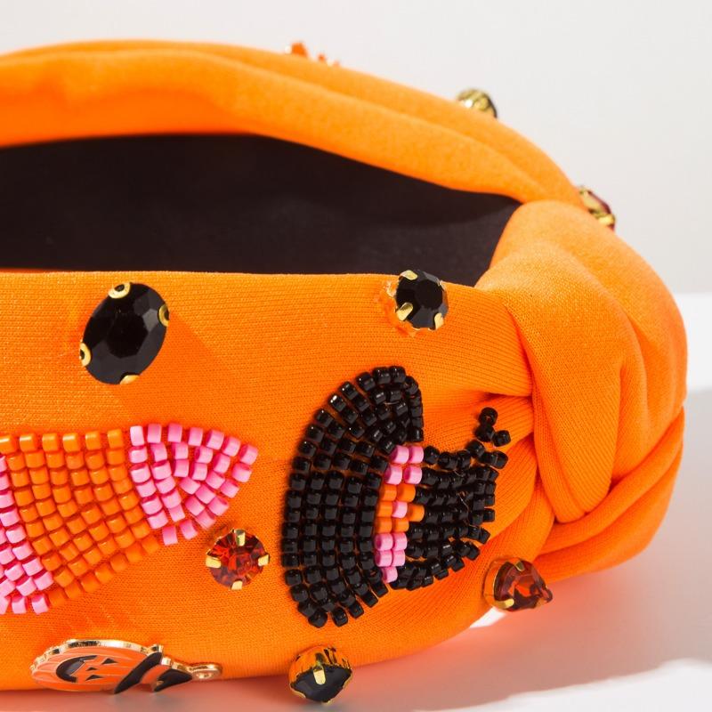 New Halloween element headband, unique female personality, diamond-encrusted rice beads, ghost pumpkin accessories decoration