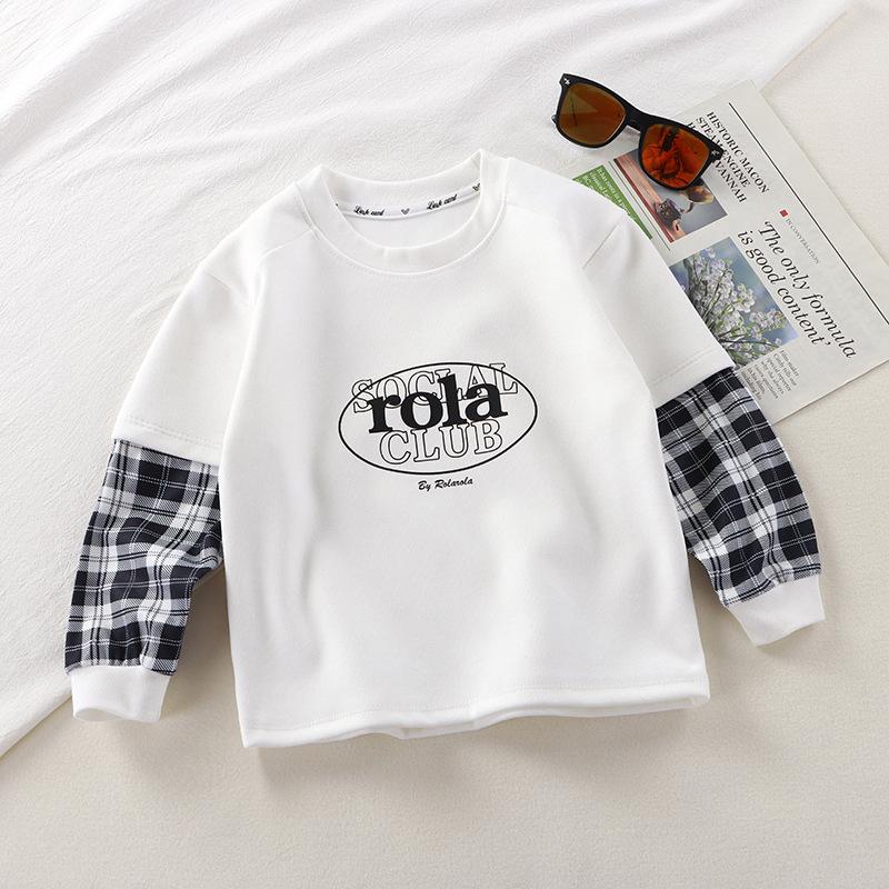 

Детские свитера Весенне-осенние модели для мальчиков и девочек Верхняя одежда Спортивная одежда Плюс вельвет 170cm белый