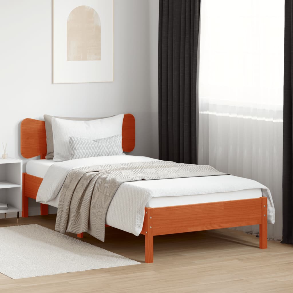 Headboard Wax Brown 100 Cm Solid Pine Wood