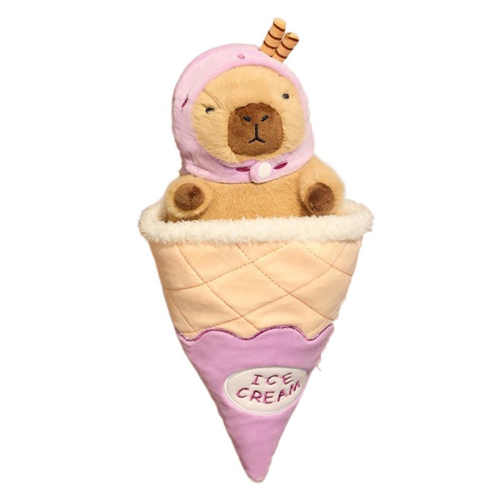 Detachable Capybara Plush Toy Ice Cream Cone Capybara Stuffed Doll Friends Holiday Present