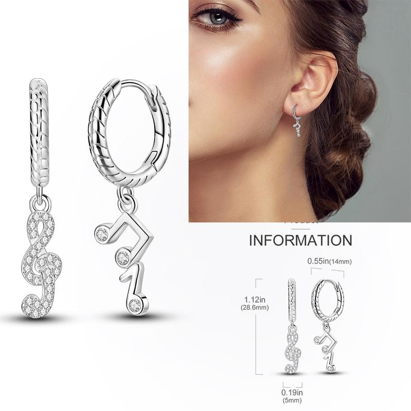925 Silver Hoop Earring Moon Sun Earring Pendent Zircon Heart Shape Star Eardrop For Women Girl Making Jewelry