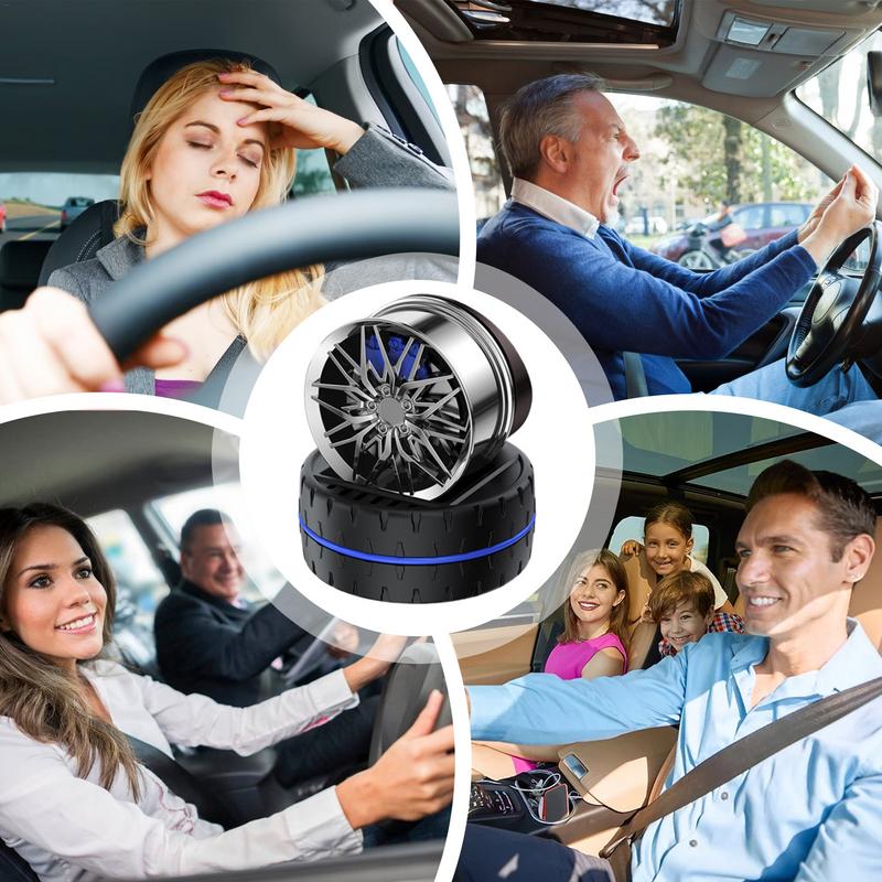 Car Interior Decoration Solar Powered Wheel Rotating Perfume Diffuser Decoration Vehicle Wheel Rotating Air Freshener