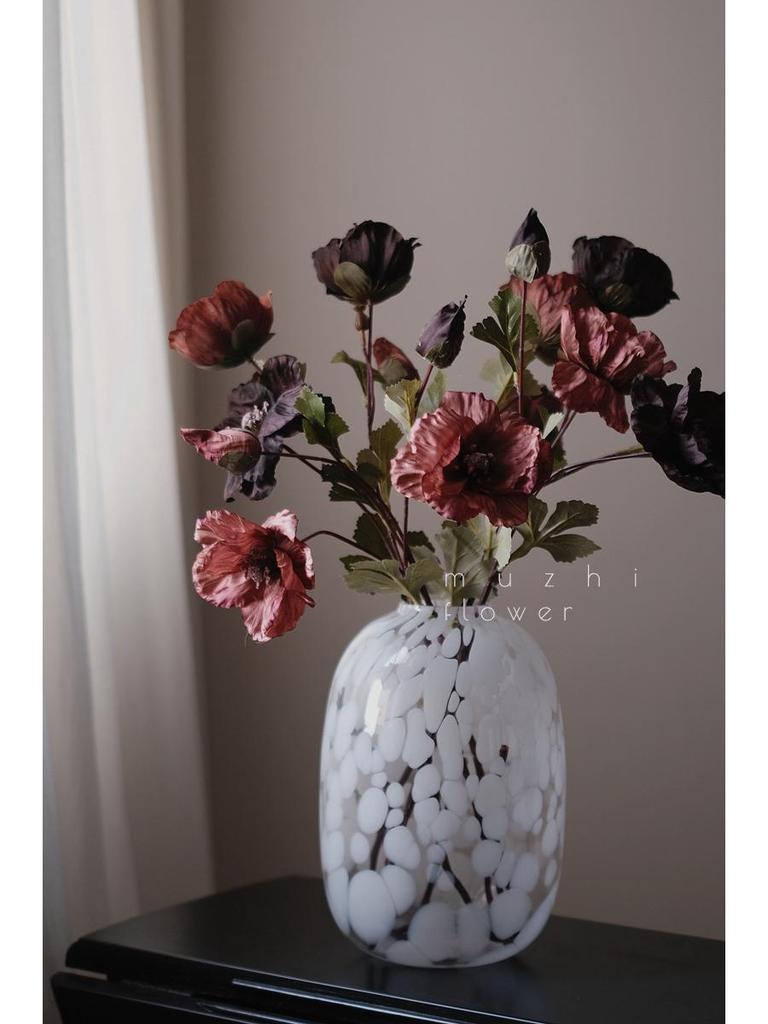 Vallmo Konstblommor - Lyxig Blomsterbukett för Vardagsrumsinredning