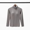 Women's Modal Padded High Neck Long Sleeve T-Shirt with Integrated No Underwire Bra Cup Pajama Base Layer