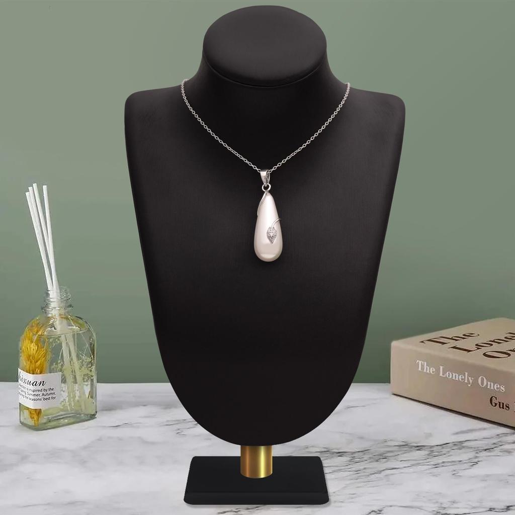 0.92 Ct Fancy Shape Freshwater Pearl Gemstone 925 Sterling Silver Tear Drop Women Bridal Pendant Necklace