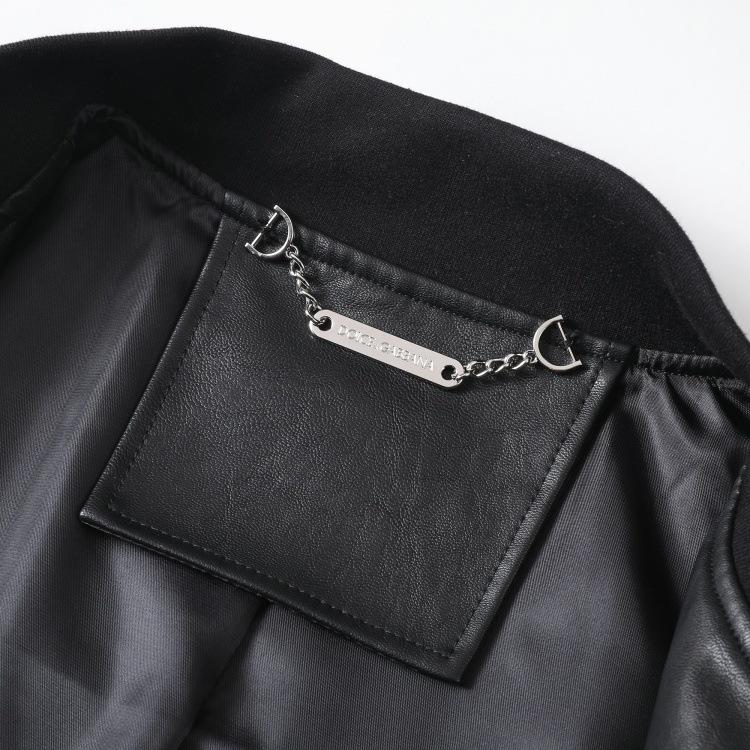 Du Jiabang Herren Jacke mit Stehkragen aus Kunstleder - Herbst/Winter, Schlanke Passform, Reißverschluss, Unifarben, Trendiger Business-Stil.