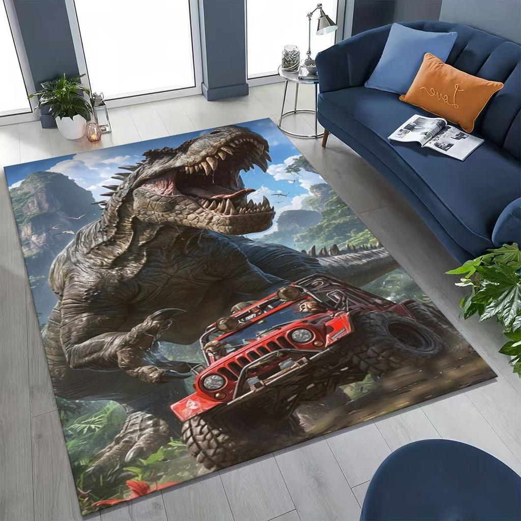 Classic Jurassic Park Dinosaur Movie Tyrannosaurus Rex Rug for Bedroom Living Room Sofa Home Doormat Decor,Non-slip Floor Mat