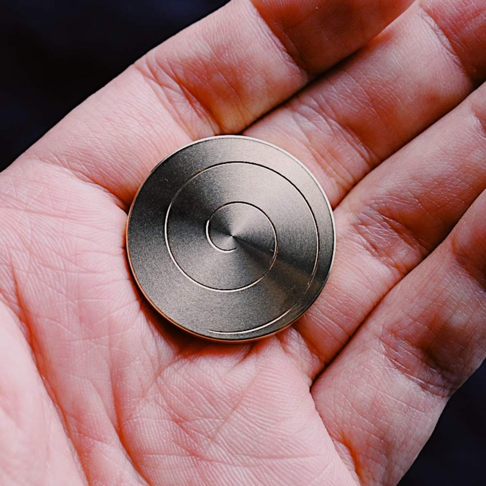 Desktop Gyro Flowing Spiral Stainless Titanium Precision Metal Smooth Perfect Metal Decompression Desktop Gyroscope Toy Toy, Coin, Brass, Steel,