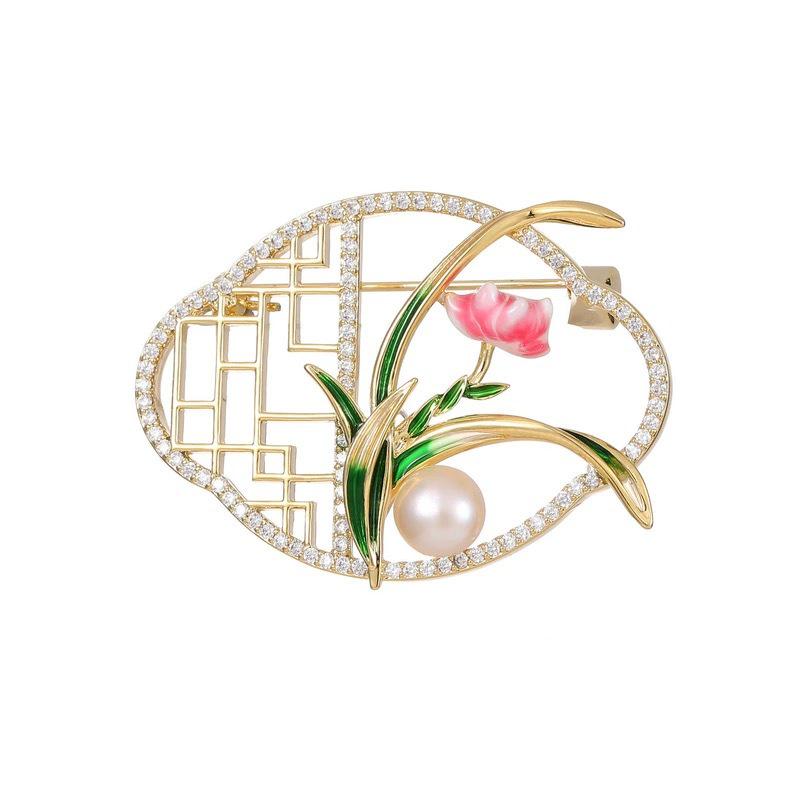 Matte Gold Pearl Wheat Ear Corsage Brooch for Women - High-End Versatile Pin with Anti-Exposure Design