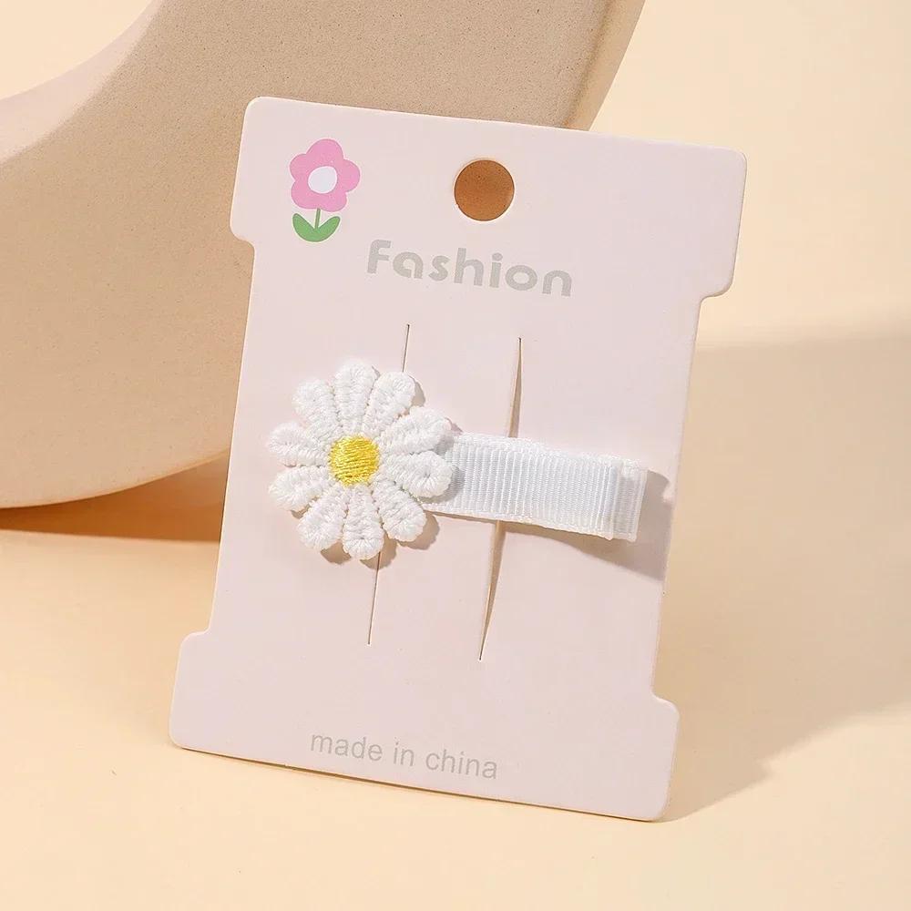 1/2/5 set Ins Daisy Flower Hair Clips Baby Girl Hairpins for Kids Lace White Barette Princess Hooks Infant Accessories Korean