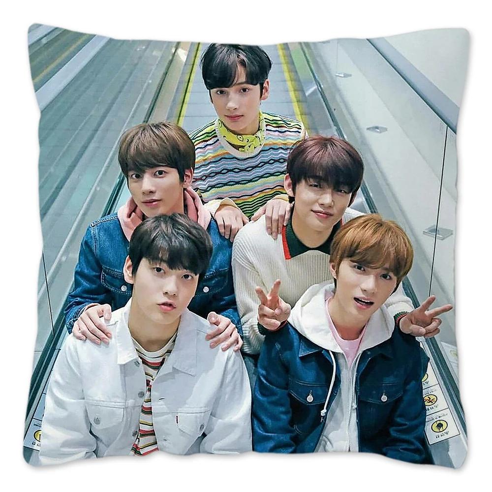 Koreanischer Kpop TXT Kissenbezug, wiederverwendbarer Kissenbezug für Sofa, Wohnzimmer, Harajuku Housses De Coussin