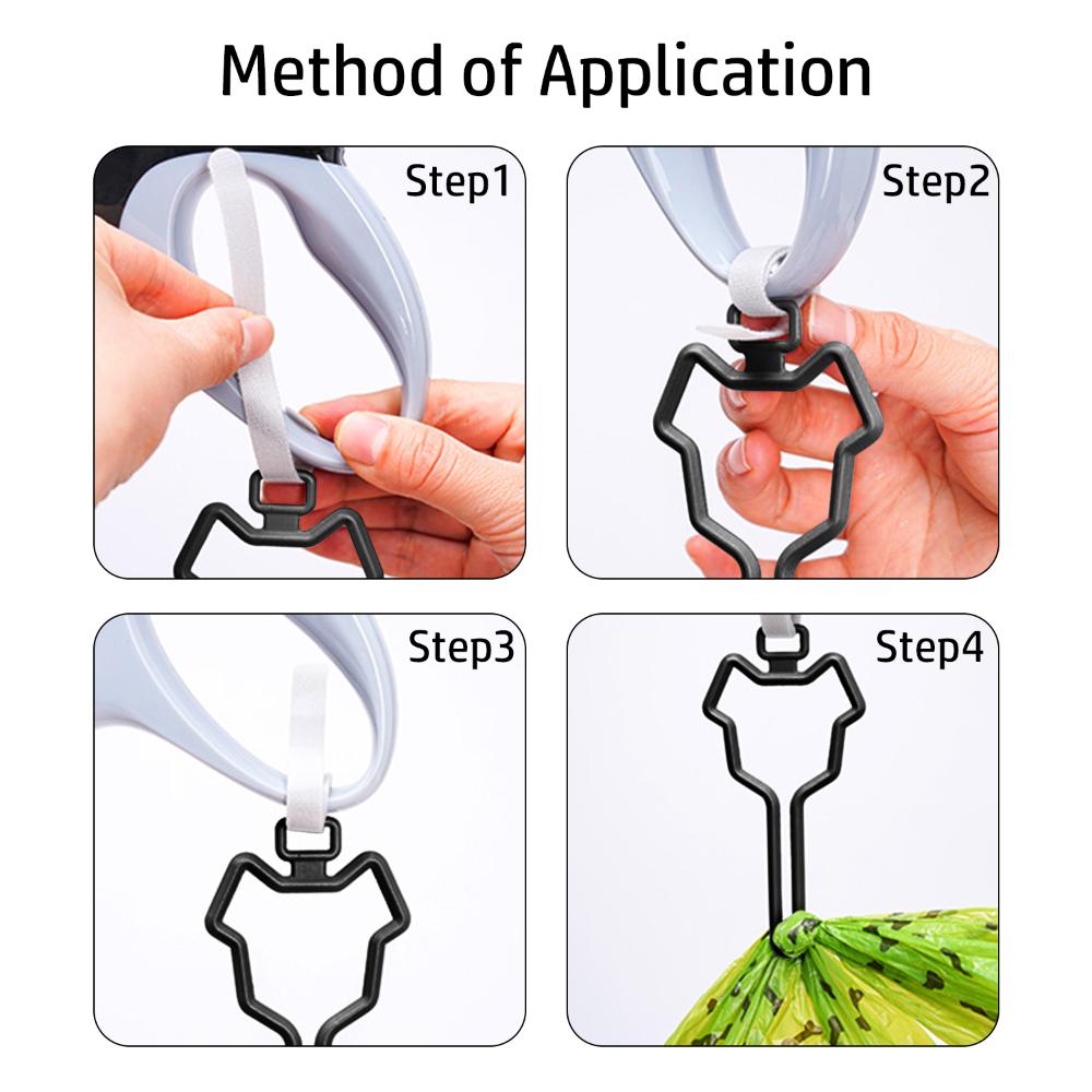 Lightweight Hands Free Waste Bag Carrier Large Bearing Capacity Dog Poo Bag Holder Leash Attachment