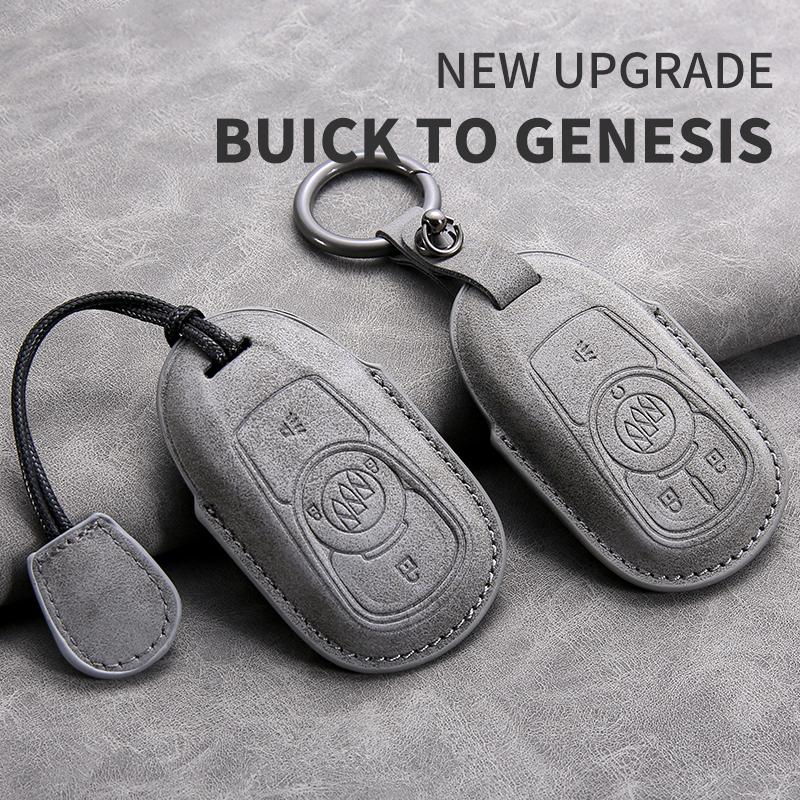 Leather Car Remote Key Case Cover Shell for Buick Verano Envision Avenir Lacrosse Regal Encore Excelle Enclave Anthem Cascada