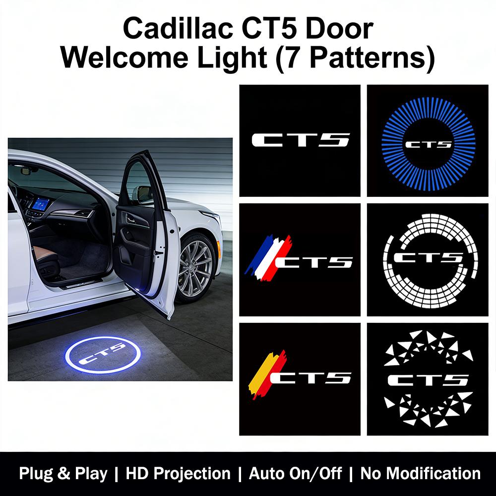 Cadillac CT5 Door Welcome Light HD Projector Lamp Car Door Courtesy Lights For Cadillac CT5 2020 Auto Exterior Accessories