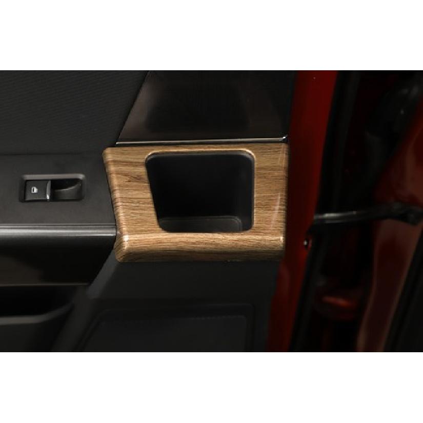 2xRear Door Handle Cup Holder Decor Trim Cover For Ford F150 + Wood Grain