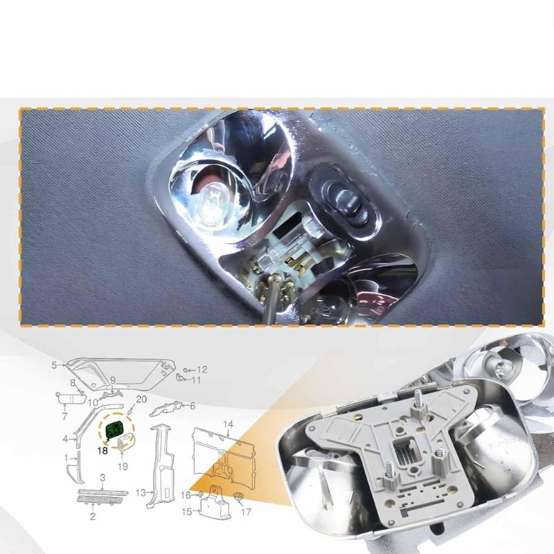 High Brightness Automotive LED Dome Light Assembly Suitable for F37Z-13776-B F37Z13776B Interior Overhead Reading Lamp