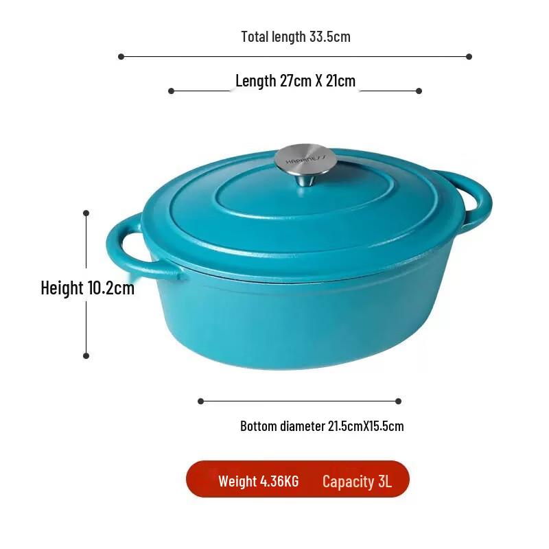 Zhi Shi Enameled Cast Iron Oval Casserole