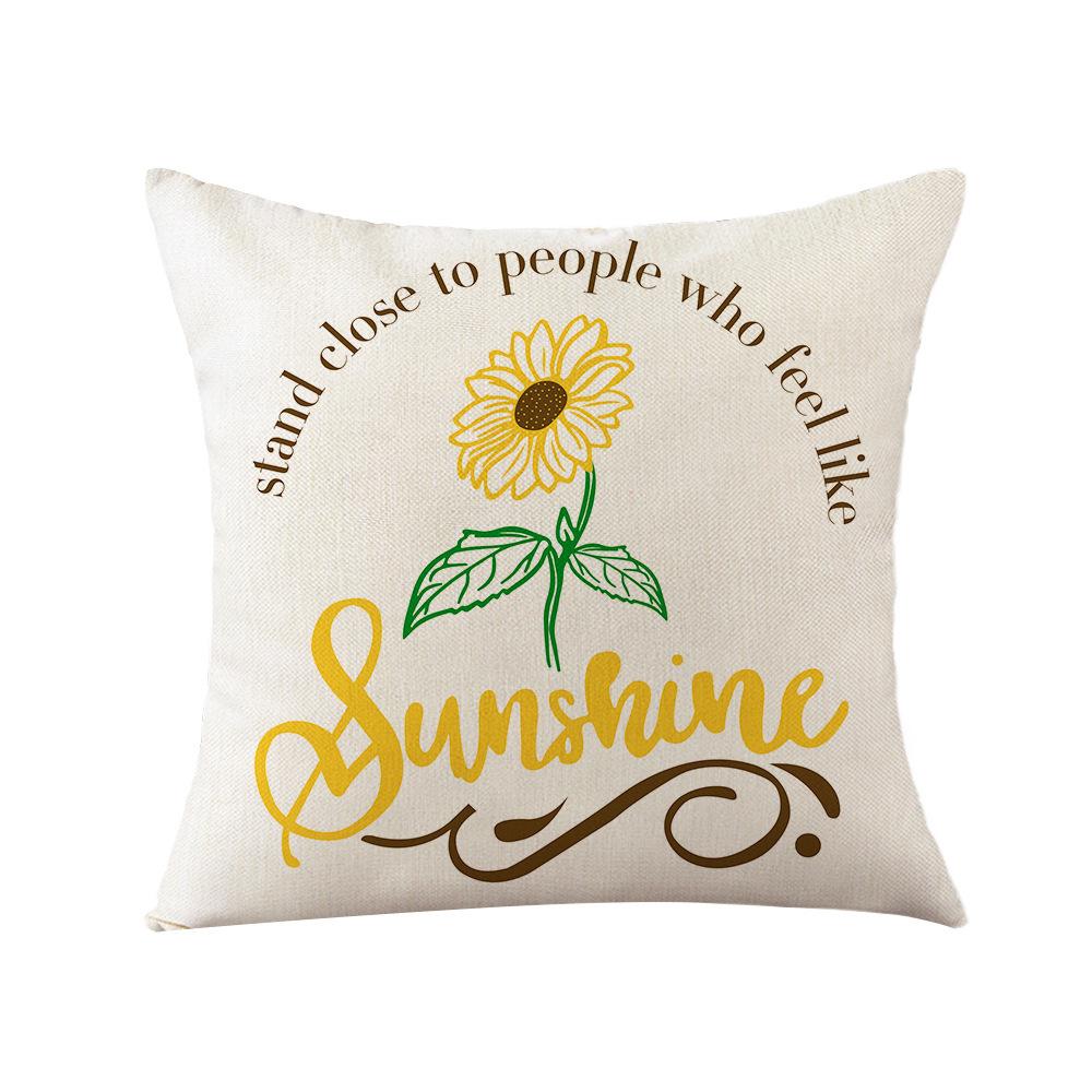 Pillow Cover Sunflower Cartoon Bee Home Decoration Cushion Cover Nordic Style Sofa Pillow Cover