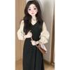 Strap Skirt Two-piece Women's Clothing Autumn and Winter Clothing New Suit Skirt Small Age-reducing Dress