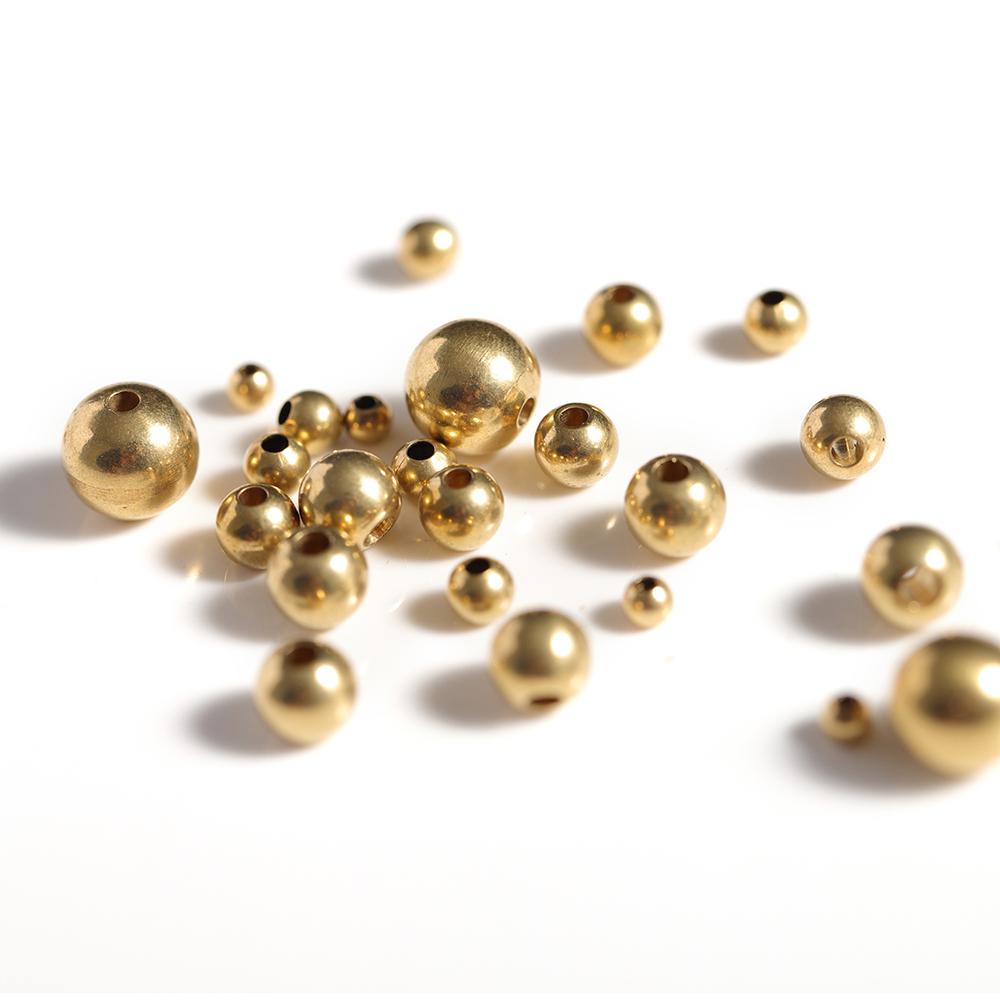 50pcs/lot 3/4/5/6/8mm Original Brass Spacer Beads Ball Loose Bead for Charms Bracelets Jewelry Making Components Craft DIY