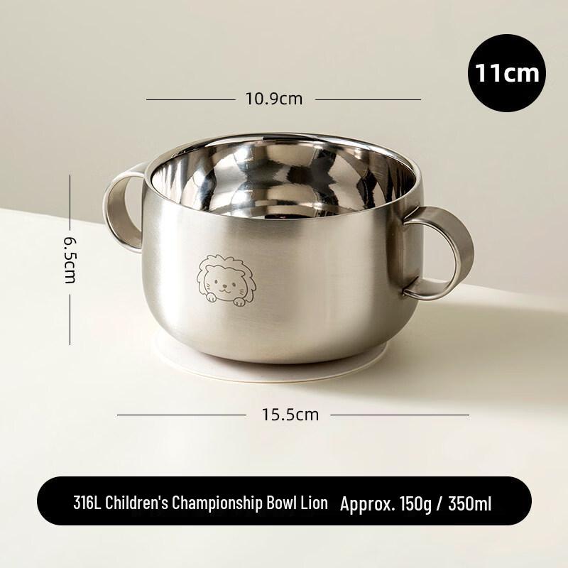 316 Stainless Steel Lion Suction Bowl Set