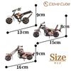 Clove Cube: Set of 3 Iron Motorcycle Figurines, Retro Miniature Ornaments, Stylish Entryway Decorations (SOUL BLACK)