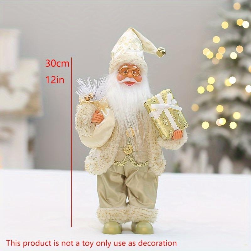 

1 шт. 12-дюймовий високий Санта Клаус Різдвяні декоративні предмети Домашній торговий центр та готель Настільні декоративні предмети для різдвяного подарунка 30cm золотистий