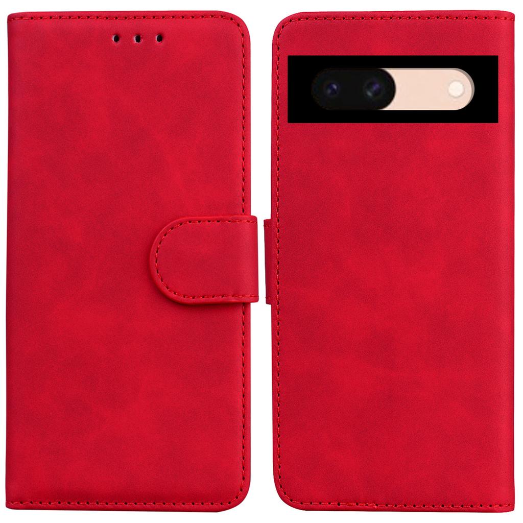 For Google Pixel 8a Phone Stand Case Wallet PU Leather Flip Solid Color Cell Phone Cover