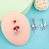 Shiny Crystal Bow Stars Moon Belly Button Rings Dangle Stainless Steel Navel Piercing Jewelry for Women Birthday Gift
