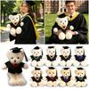 Urso de Pelúcia de Formatura Animal de Pelúcia Macio Usando Capelo e Toga Acadêmicos Adequado para Decorações e Presentes de Cerimônia de Formatura
