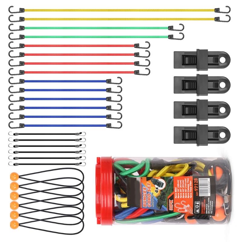 No Tools Needed Heavy Duty Motorcycle Bungee Straps With Metal Hooks For Secure Cargo Fastening And Outdoor Travel Use