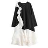 Long Sleeve Plus Size Cotton Vintage Ruffle New In Dresses for Women Casual Loose Spring Autumn Dress